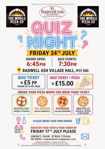 Quiz Night Pizza 24th July2